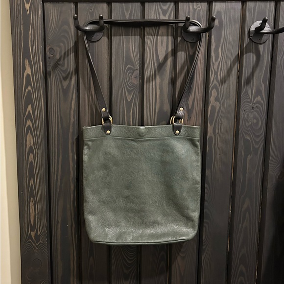 REAL LEATHER Vintage Forest Green Soft Artisan Bag - Picture 1 of 7